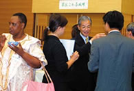 President Ishikawa answering the questions from ambassadors