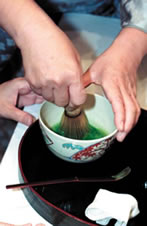 Visitors tried tea ceremony with instructors
