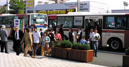 Shuttle bus stop at Twin Messe
