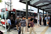 Shuttle bus stop at JR Shizuoka station
